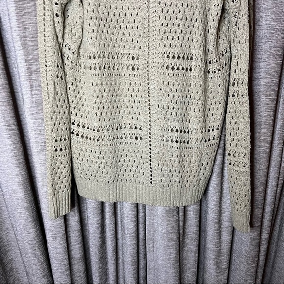 NWT RXB Open Knit Crochet Tan Crewneck Sweater Size Large - Picture 11 of 15